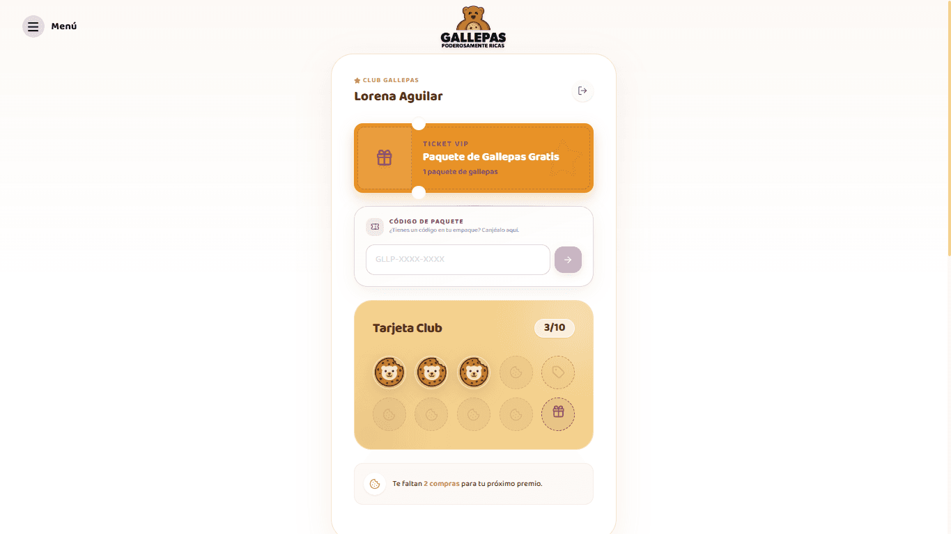 Apartado de Fidelización e Interfaz del Talonario de Estampas