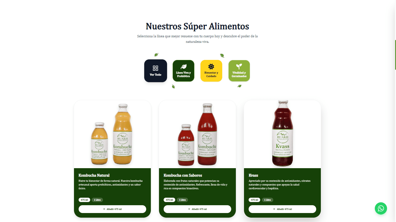 Vista del Catálogo de Superalimentos
