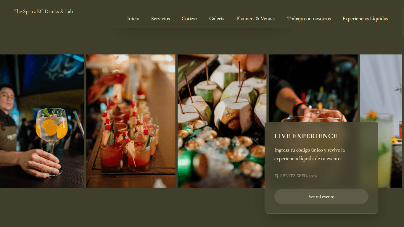 Interfaz de Pre-acceso al Módulo Live Experience